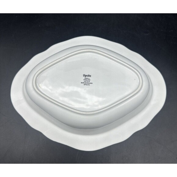 Spode MARLBOROUGH SPRAYS PINK TRIM EDGE FLORAL OVAL VEGETABLE BOWL 10.5” X 8” - Picture 6 of 7
